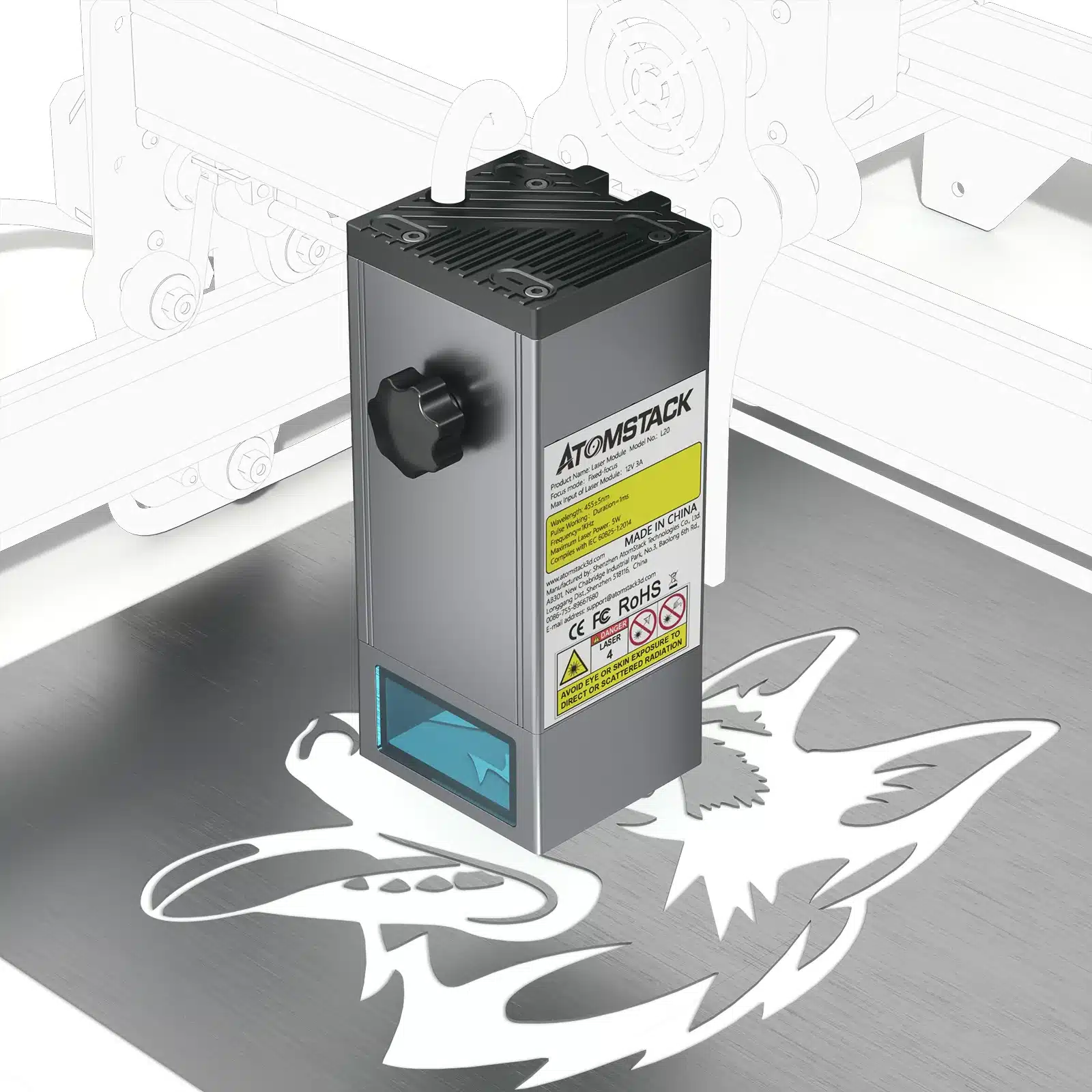 Atomstack M100 Quad Laser Module 130W With Air Assist System - view 6
