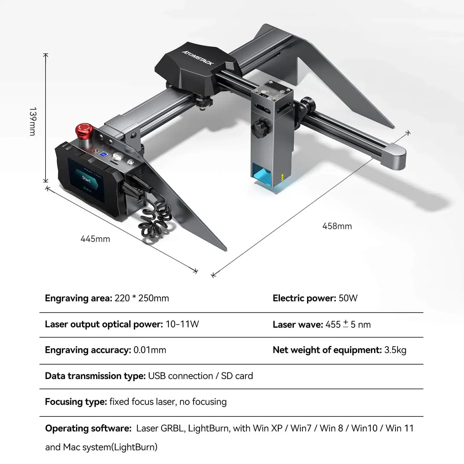 Atomstack P9 M50 10W Optical Power Portable Dual Laser Engraver and Cutter - view 14