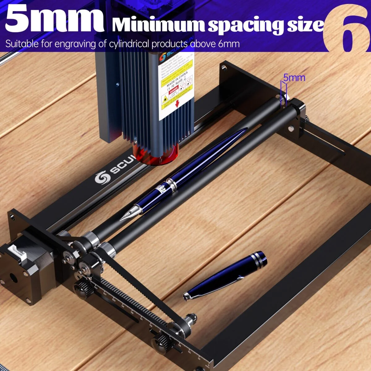 SCULPFUN Laser Rotary Roller, Engraving Module 360° Rotating - view 4