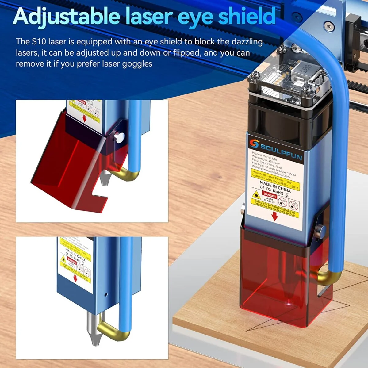 SCULPFUN S10 Laser Module 10W for Laser Engraving Machine - view 6
