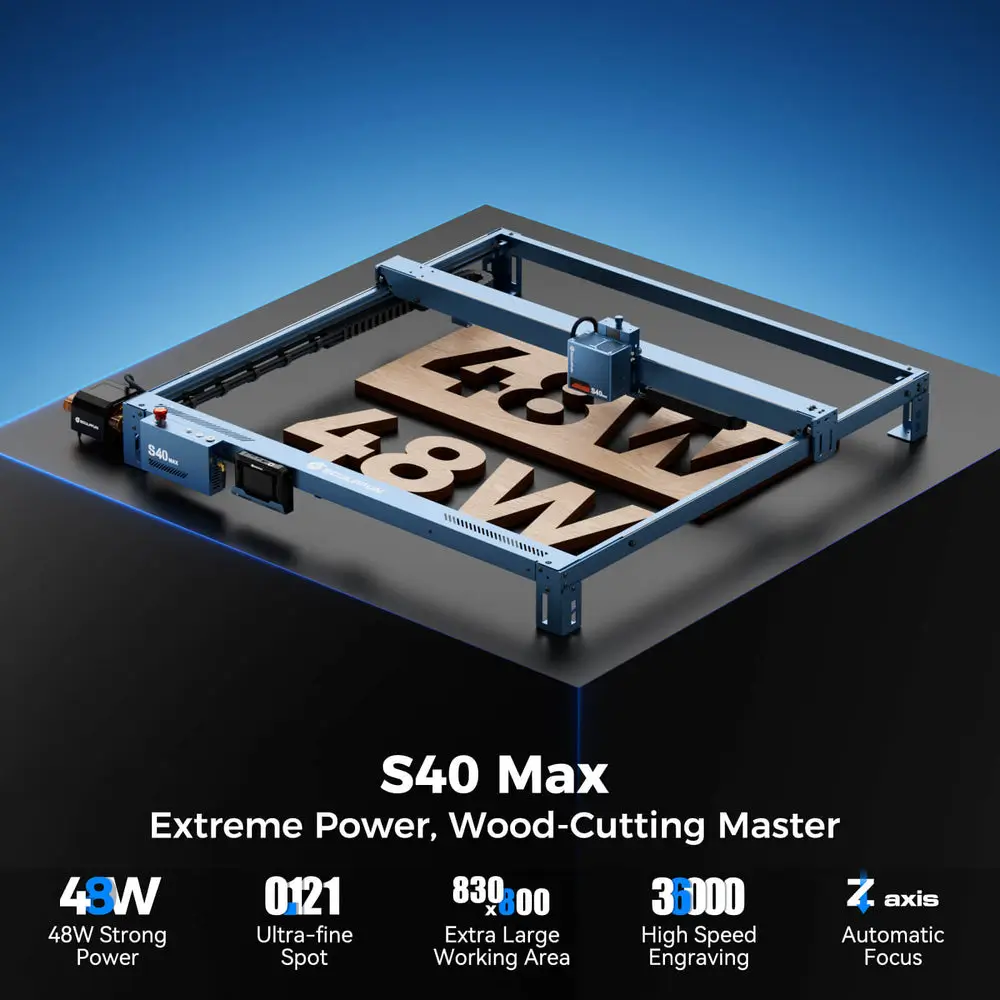 SCULPFUN S40 MAX 48W Laser Engraver Cutting Machine 830*800mm Engraving Area - view 5
