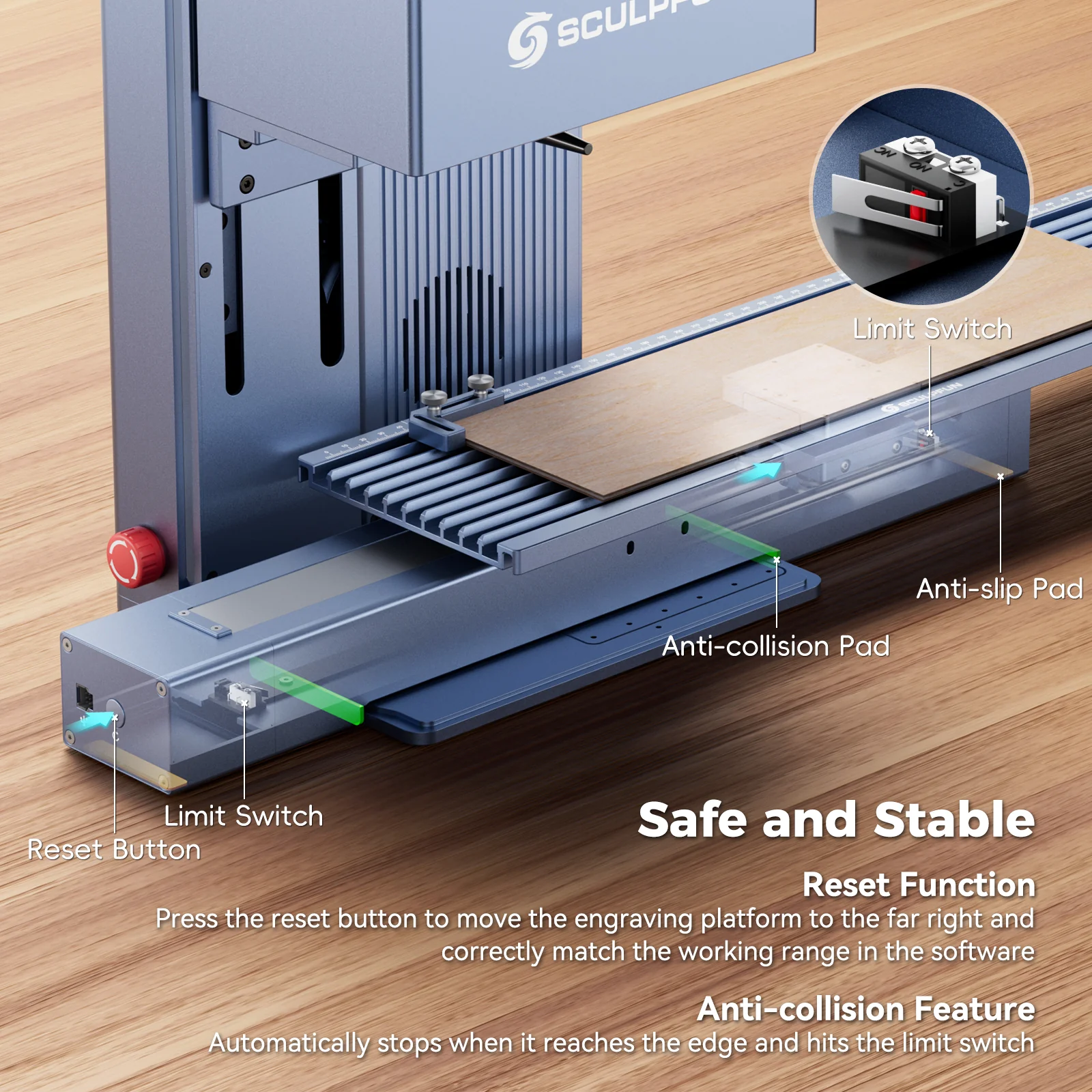 Sculpfun Slide Extension Kit safe and stable design with rigid aluminum rail