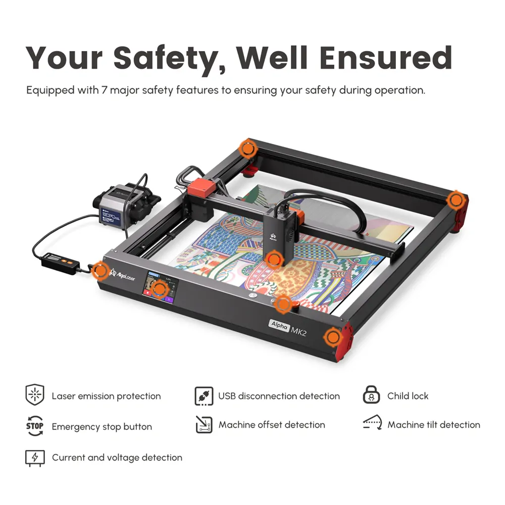 AlgoLaser Alpha MK2 20W Diode Laser Engraver And Cutting - view 12