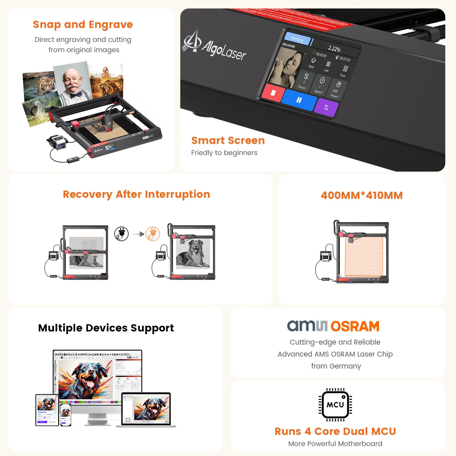 AlgoLaser Alpha MK2 20W Diode Laser Engraver And Cutting - view 2