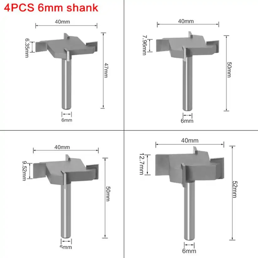 Twotrees groove cutter four-edged 6mm set of 4 - view 5