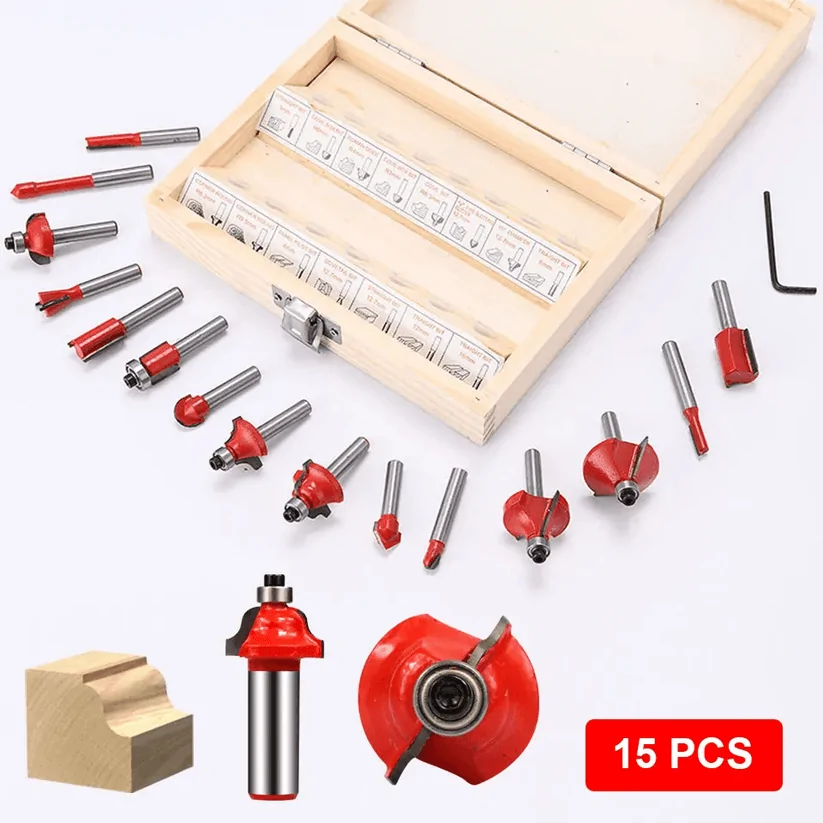 Twotrees 15 pcs Milling Cutter Set for Wood Router - view 3