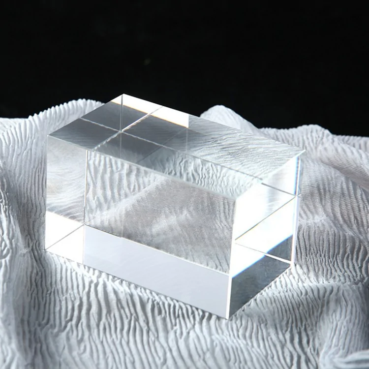 Clear rectangle crystal block for laser engraving, photo crystal printing, and personalized crystal gifts.