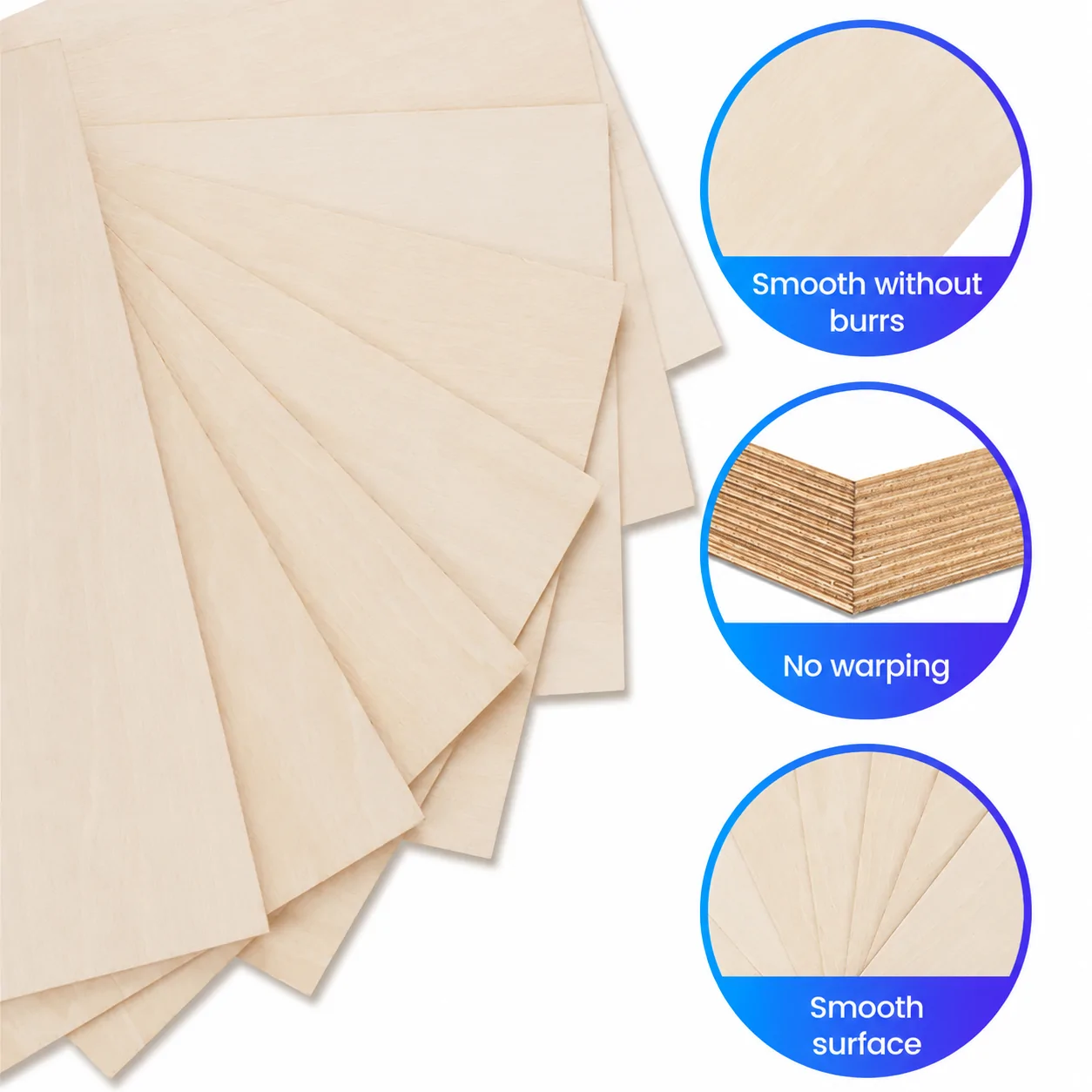 3mm Square Basswood sheets 300x300x3mm (10pcs)