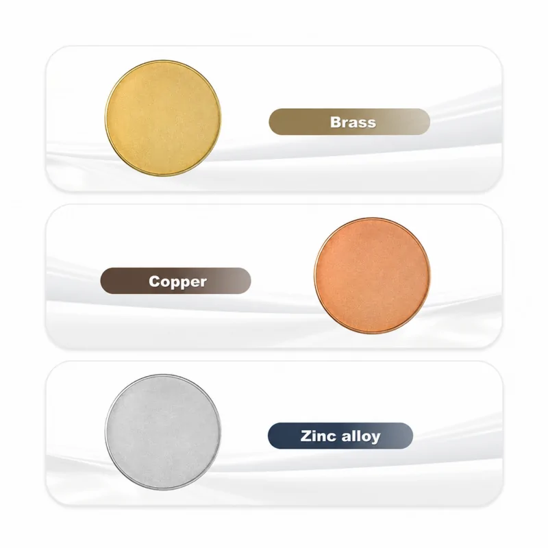 Blank metal engraving coins in brass, copper, and zinc alloy finish for laser engraving and custom challenge coin projects.