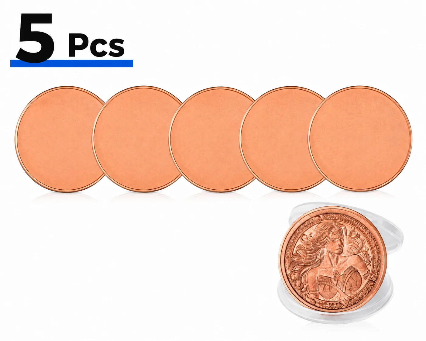 Blank Commemorative Brass Coins (5pcs) - Image 6
