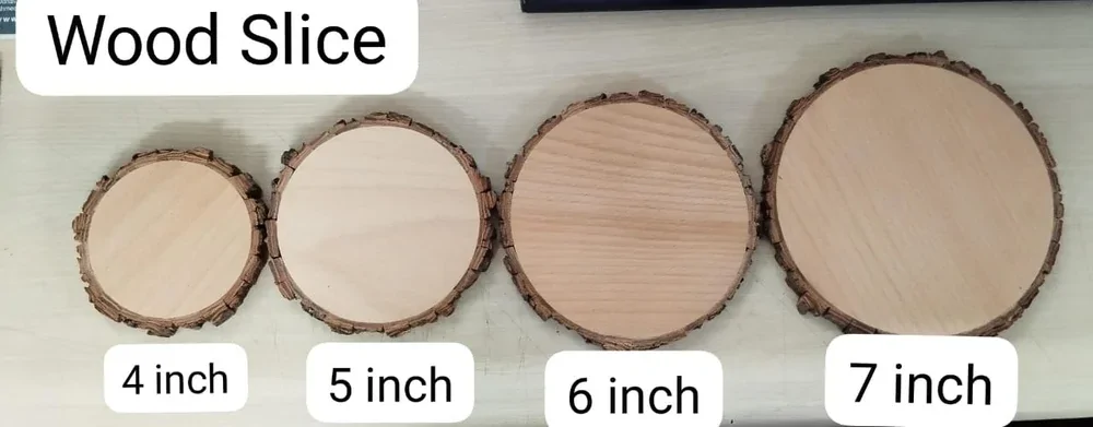 Set of 10 Natural Wood Slices for DIY Crafts – Round Wooden Log Coasters with Bark for Painting, Ornaments, and Home Decor - view 4