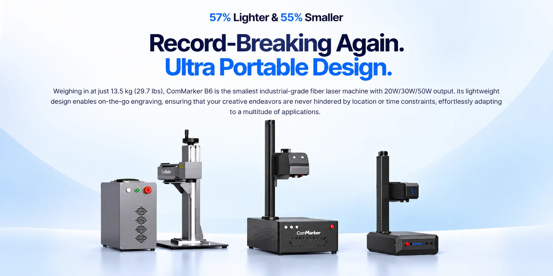 ComMarker B6 fiber laser engraver ultra portable design