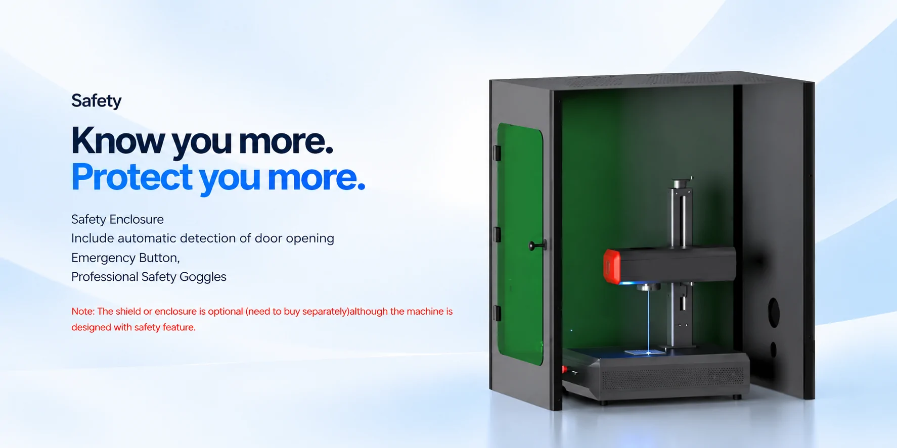 ComMarker B6 fiber laser engraver safety enclosure
