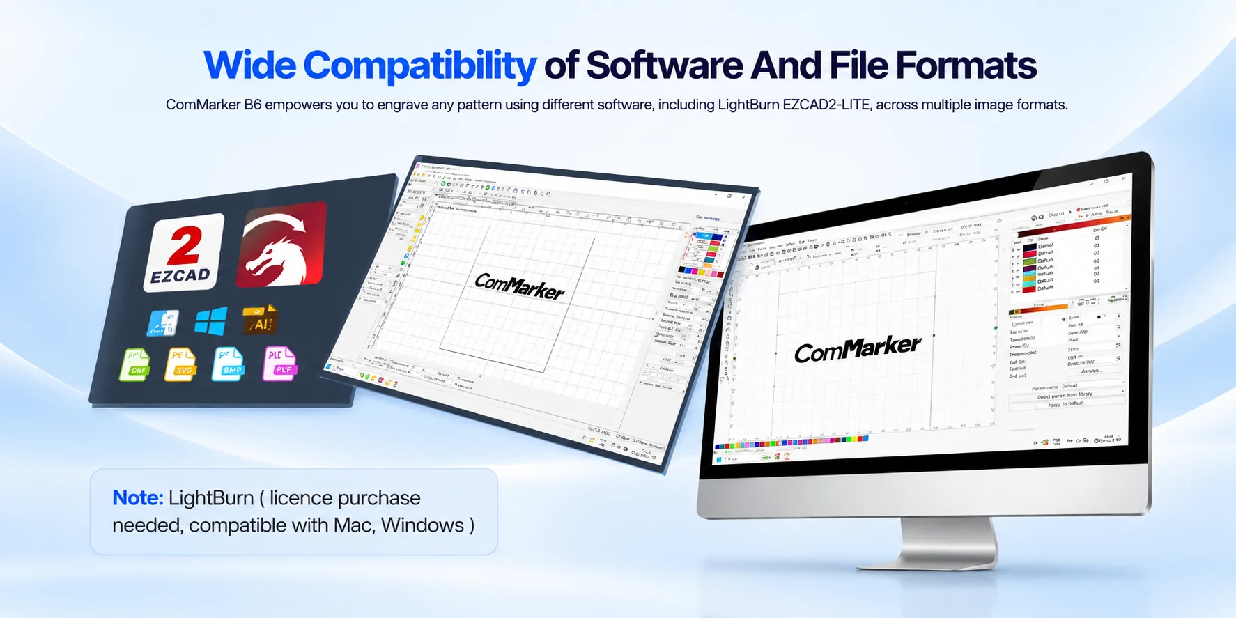 ComMarker B6 fiber laser engraver software and file format compatibility