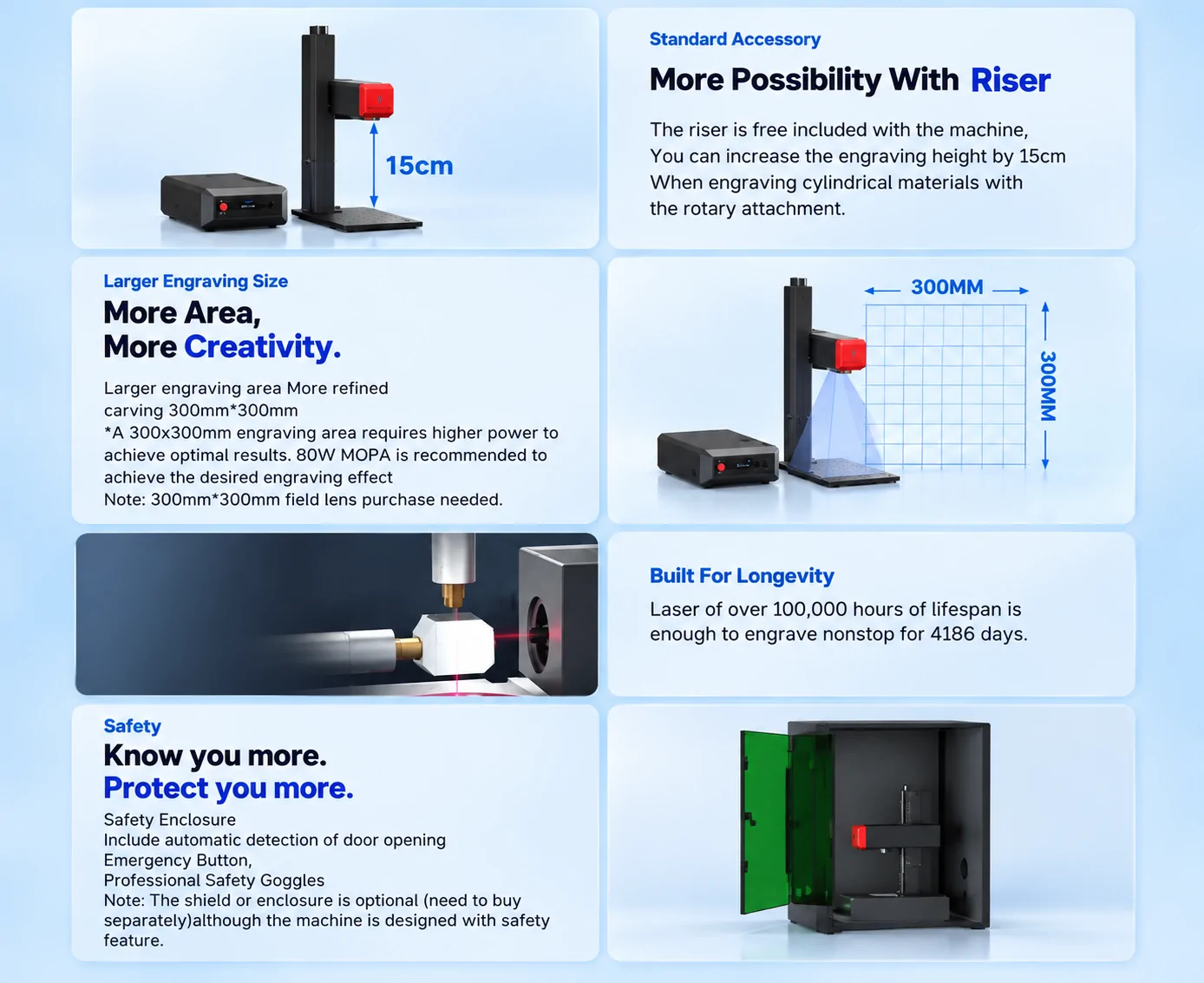 ComMarker B6 JPT MOPA fiber laser engraver specifications and features