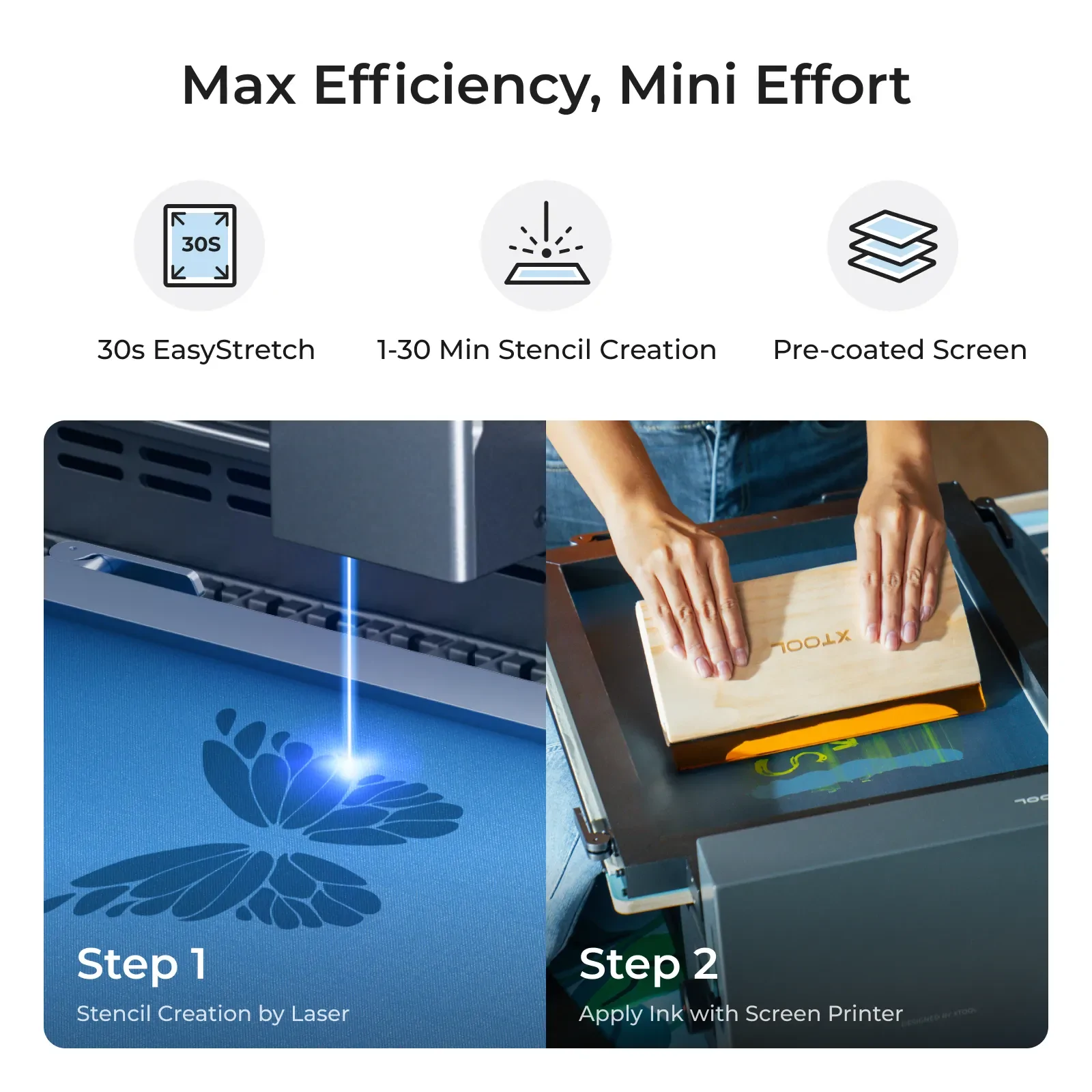 xTool Screen Printer: 1st Screen Printing Solution with Laser [ Compatible with xTool M Series/P Serise/F Series/S1 ] - Image 4