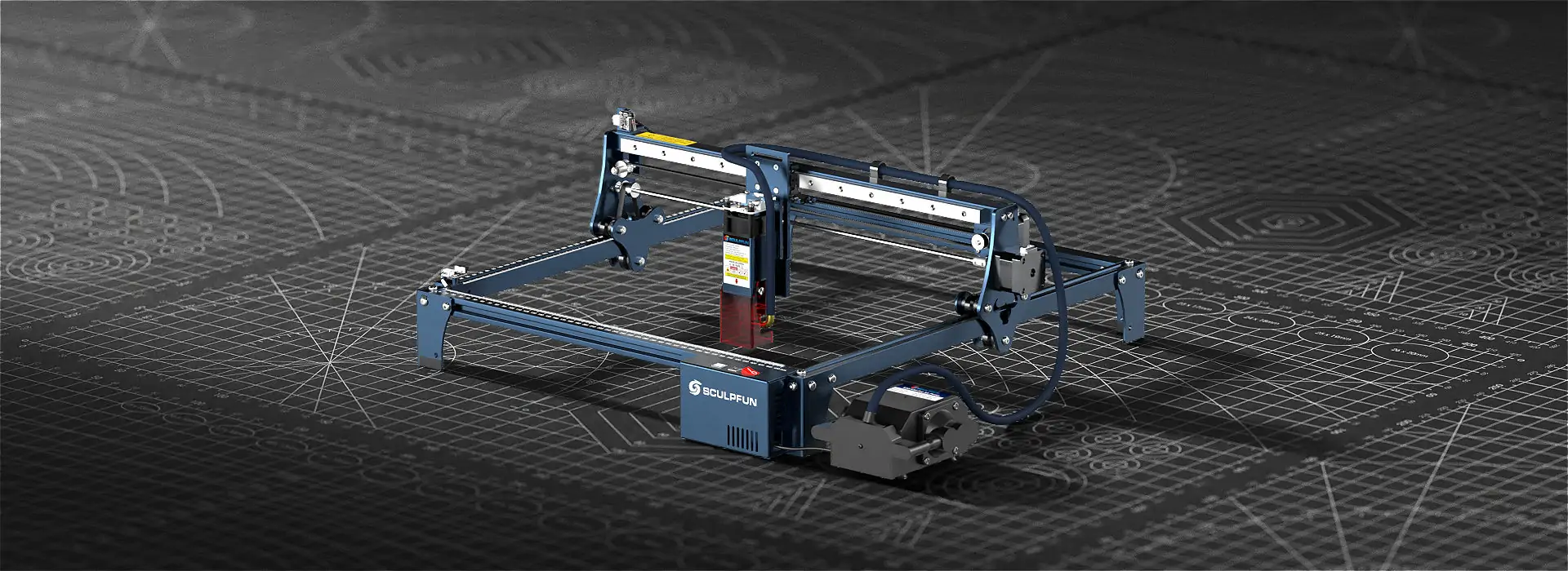 SCULPFUN S30 Pro 10W Laser Engraver with automatic air-assist and precision linear guide rail