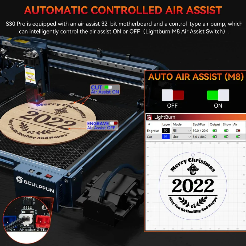 SCULPFUN S30 Pro: 10W Laser Engraving Machine with Automatic Air-Assist - Image 12