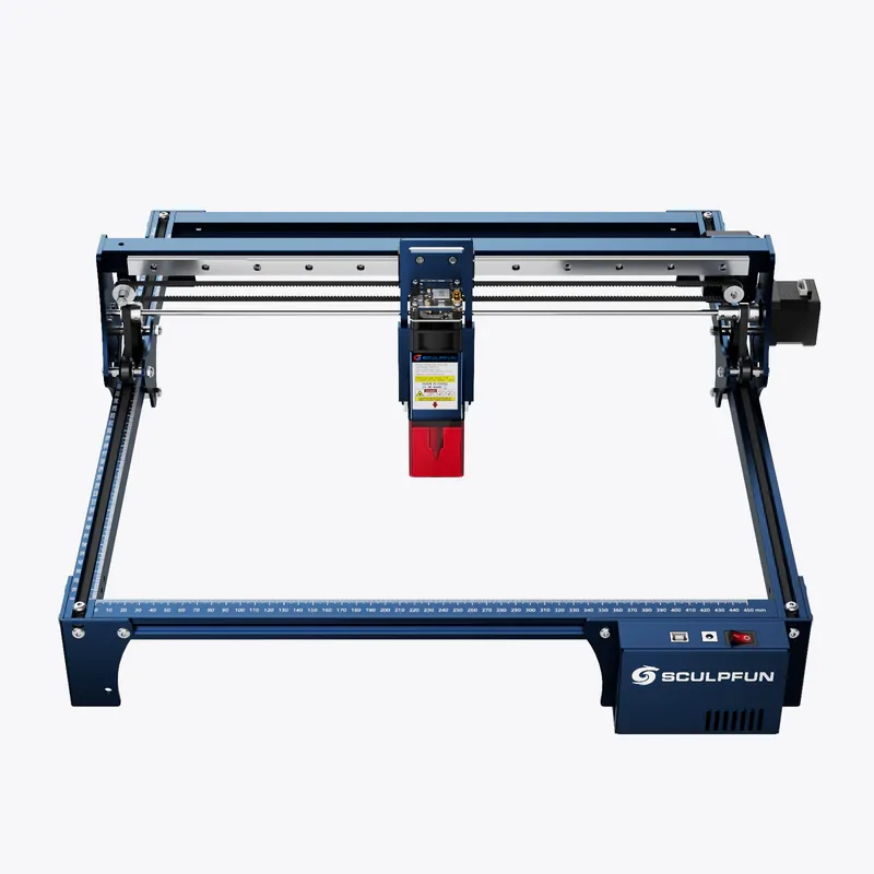 SCULPFUN S30 Pro 10W laser engraving machine front view with automatic air-assist