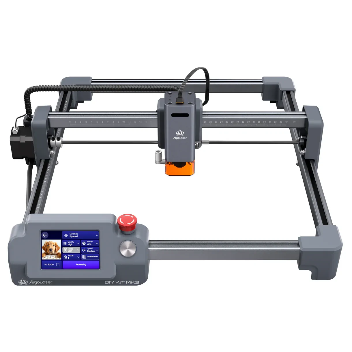 AlgoLaser DIY KIT MK3 Diode Laser Engraver with high-precision laser module and touchscreen controller