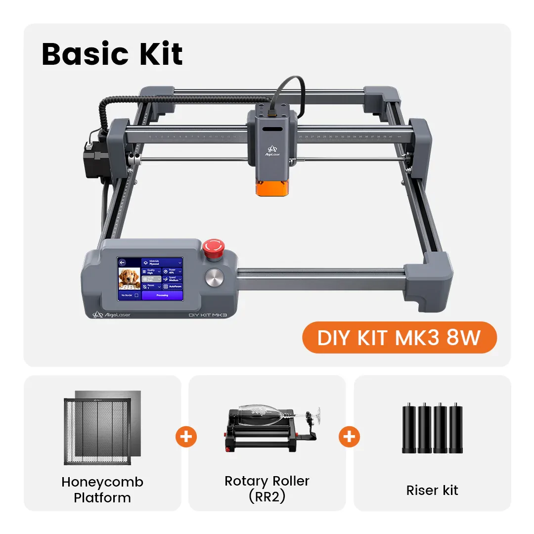 AlgoLaser DIY KIT MK3 8W Basic Kit diode laser engraver with accessories