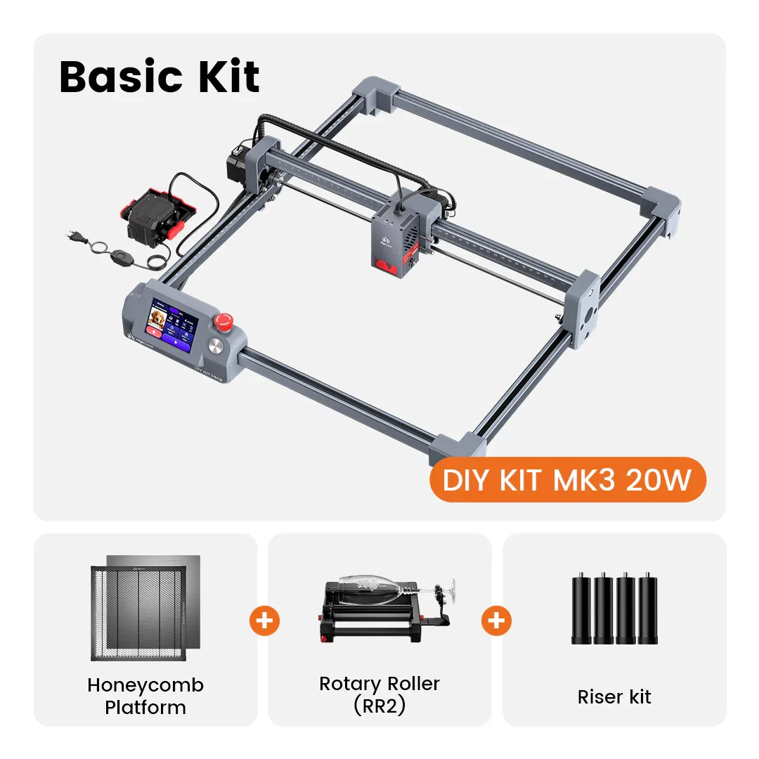 AlgoLaser DIY KIT MK3 20W Basic Kit diode laser engraver with essential accessories