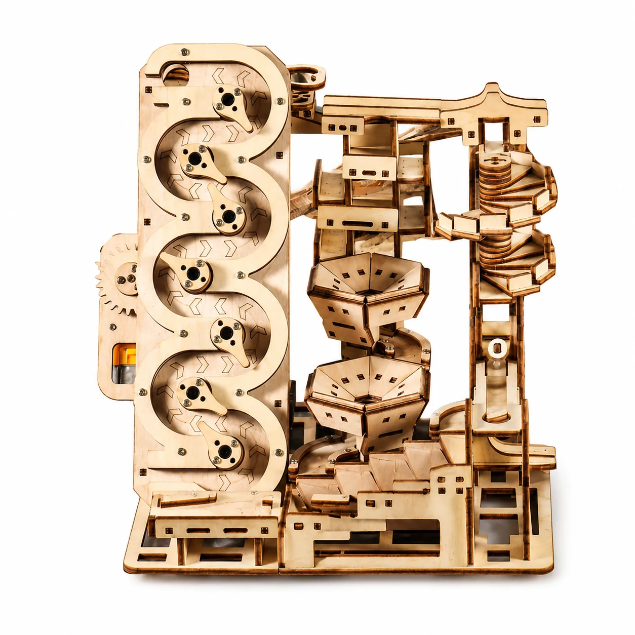 Star Ladder Wooden DIY Track Ball 3D Puzzle on White Background