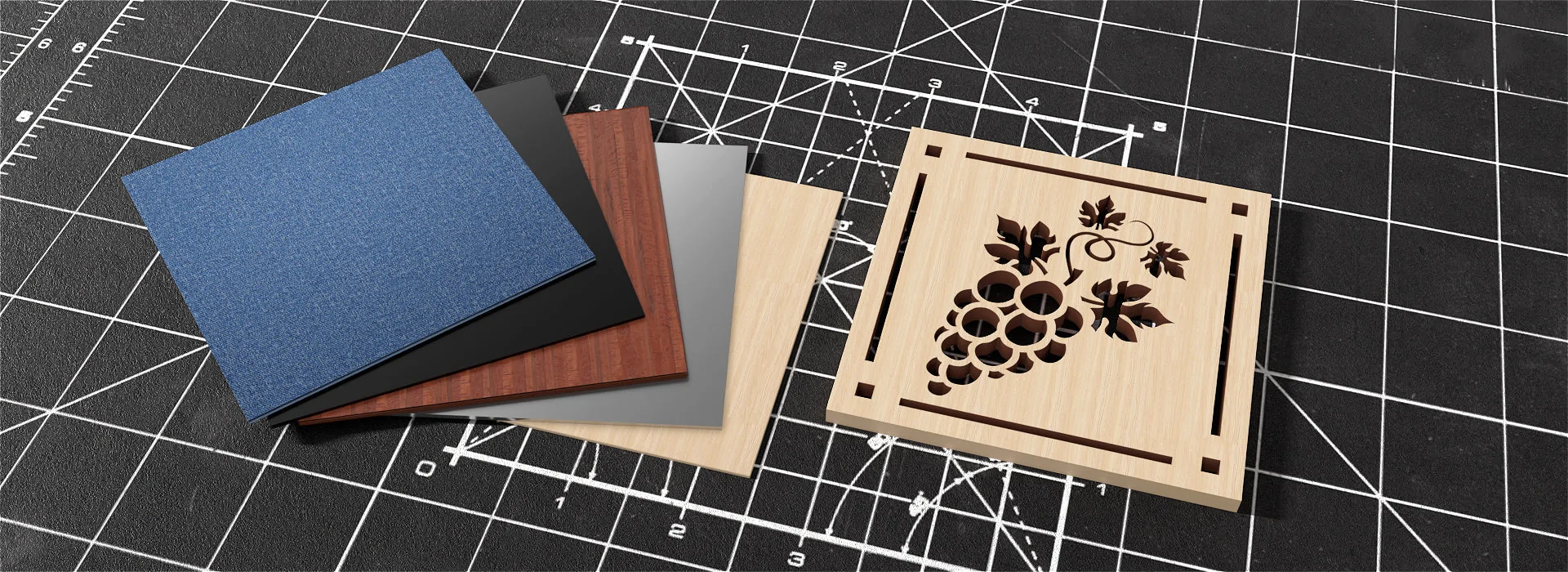 SCULPFUN S30 Pro laser engraved wooden artwork and material samples