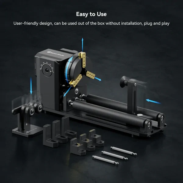 SCULPFUN RA Pro Max 4-in-1 Rotary Roller and Chuck Attachment for Laser Engraver