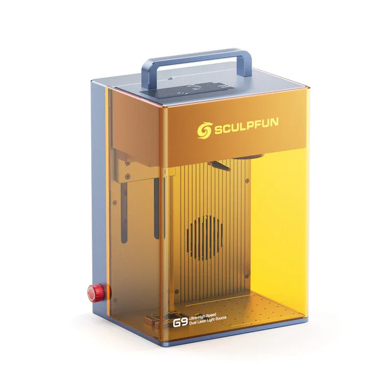 SCULPFUN G9 Portable Laser Engraver angled view with 2W Infrared and 10W Diode Dual Laser
