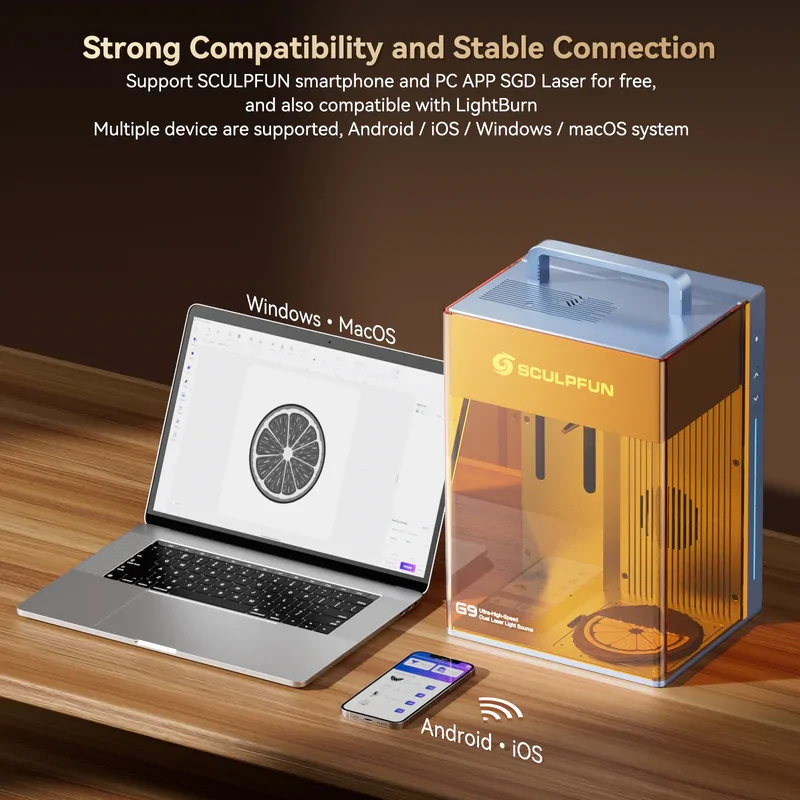 SCULPFUN G9 Portable Laser Engraver with 2W IR + 10W Diode Laser - Image 17