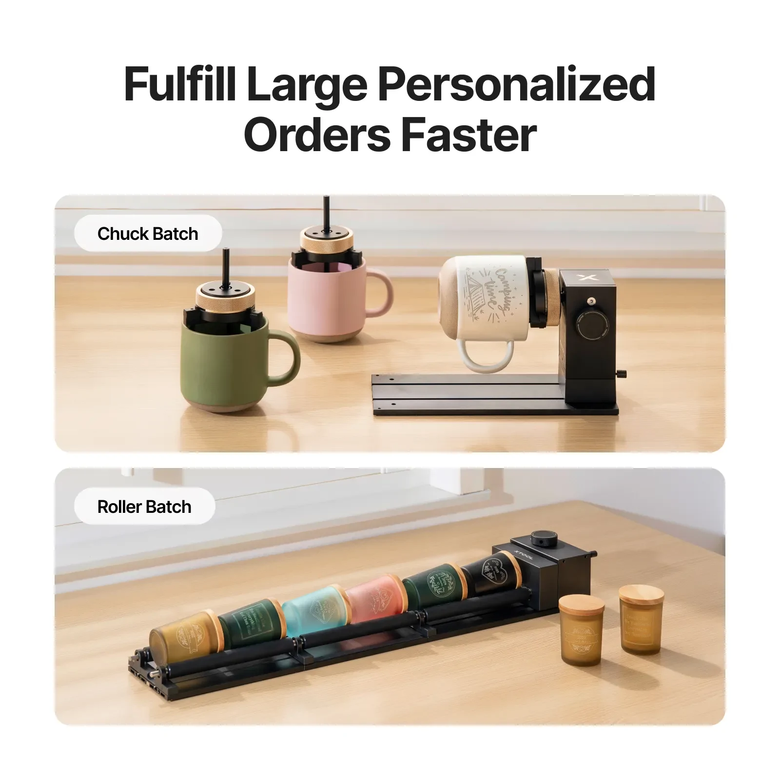 xTool RA3 Lite Batch Processing for Fast Personalized Tumbler, Bottle and Pen Laser Engraving