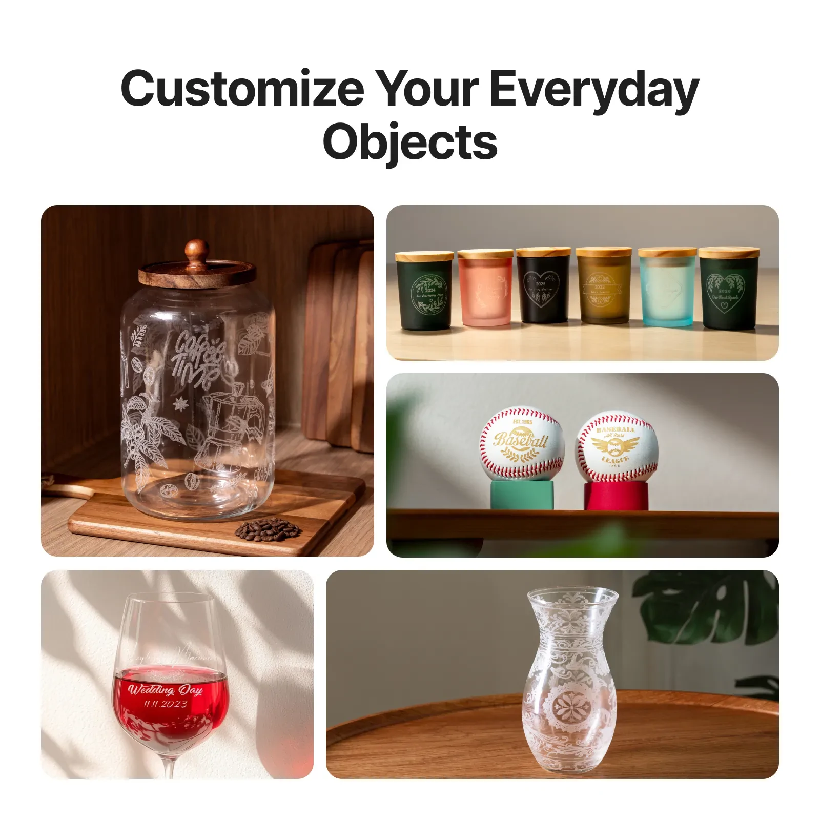 xTool RA3 Lite Intelligent Rotary Engraving Everyday Objects Including Tumblers, Bottles, Glasses, Cups and Vases