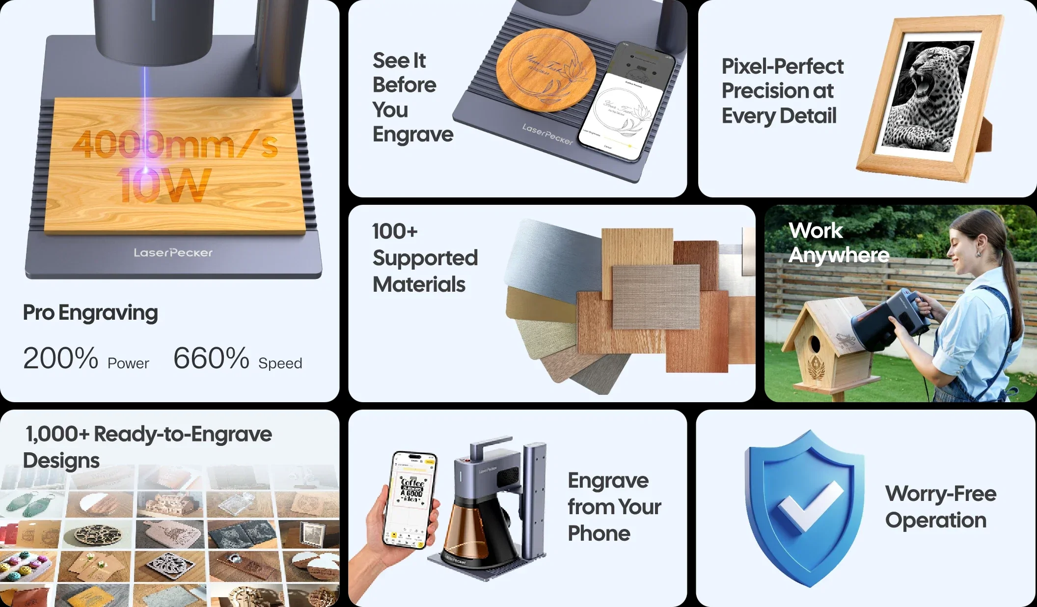 LaserPecker LP2 compact 5W laser engraver product features and applications