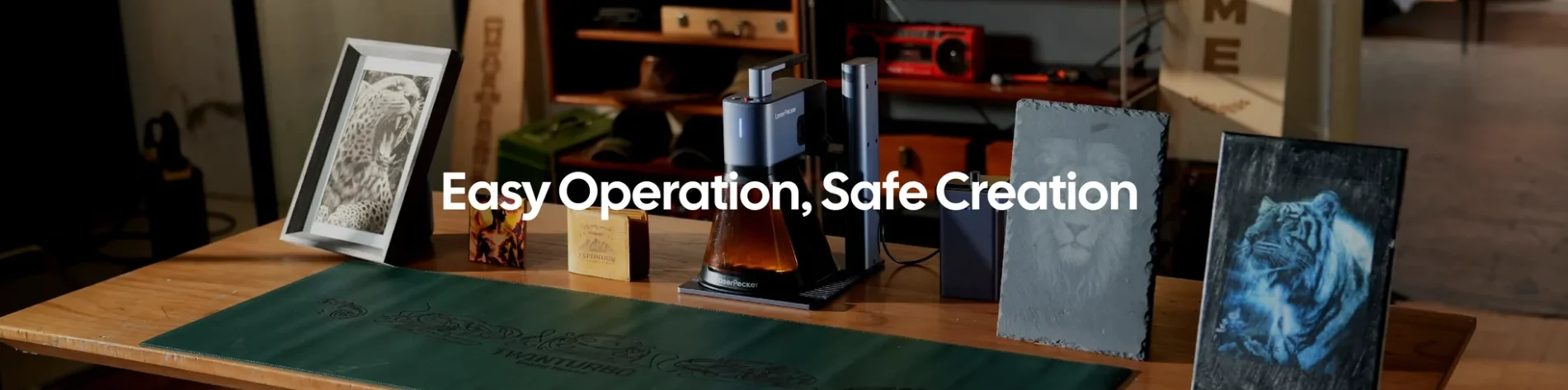 LaserPecker LP2 laser engraver showcasing creative engraving applications and materials
