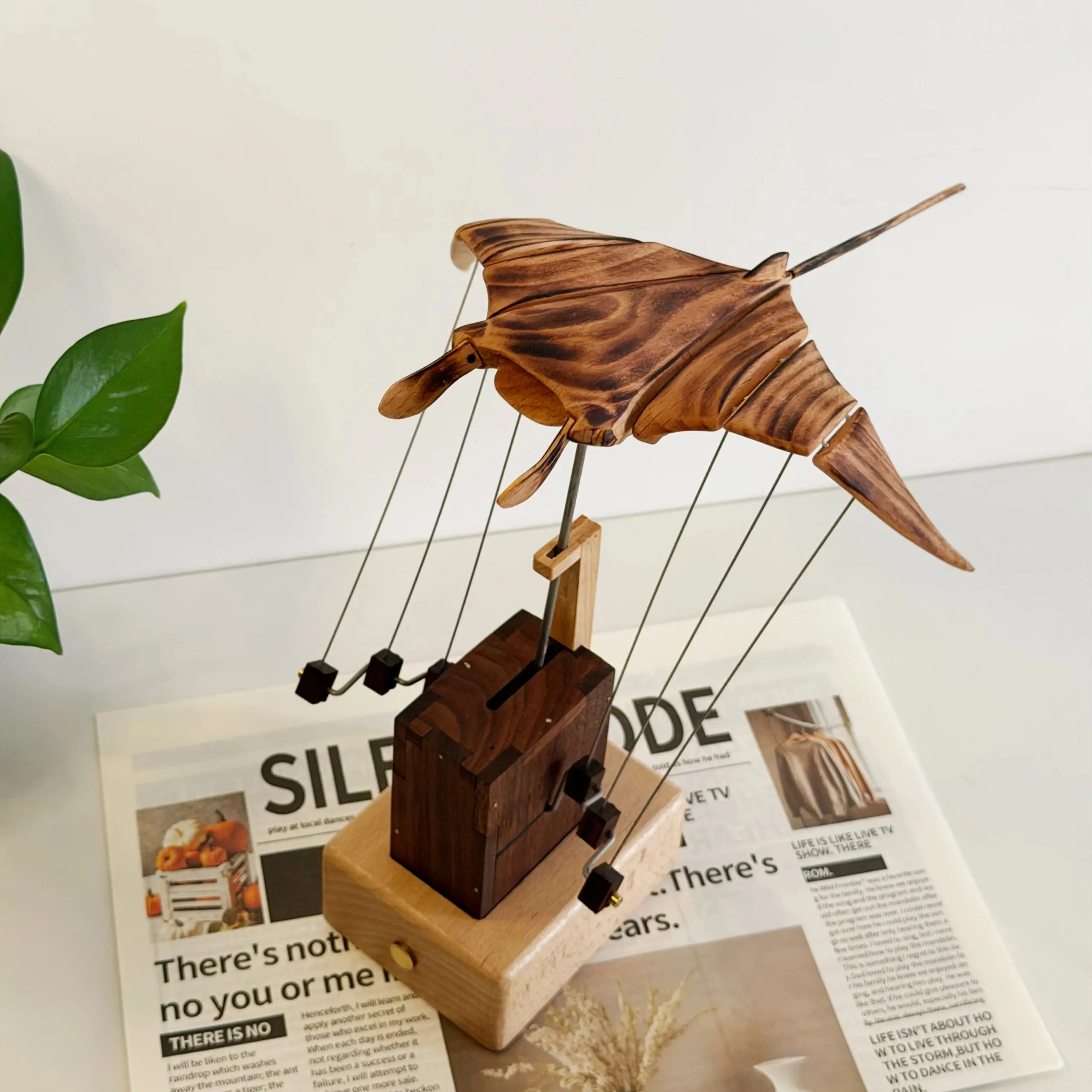Exquisite Wooden Devil Fish Sculpture - Image 5