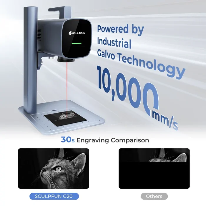 SCULPFUN G20 20W Galvo Fiber Laser Engraver - Image 4