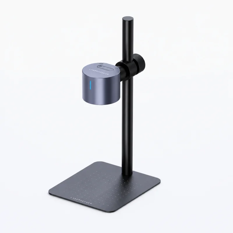 LaserPecker LP1 Plus portable laser engraver with adjustable multi-angle stand