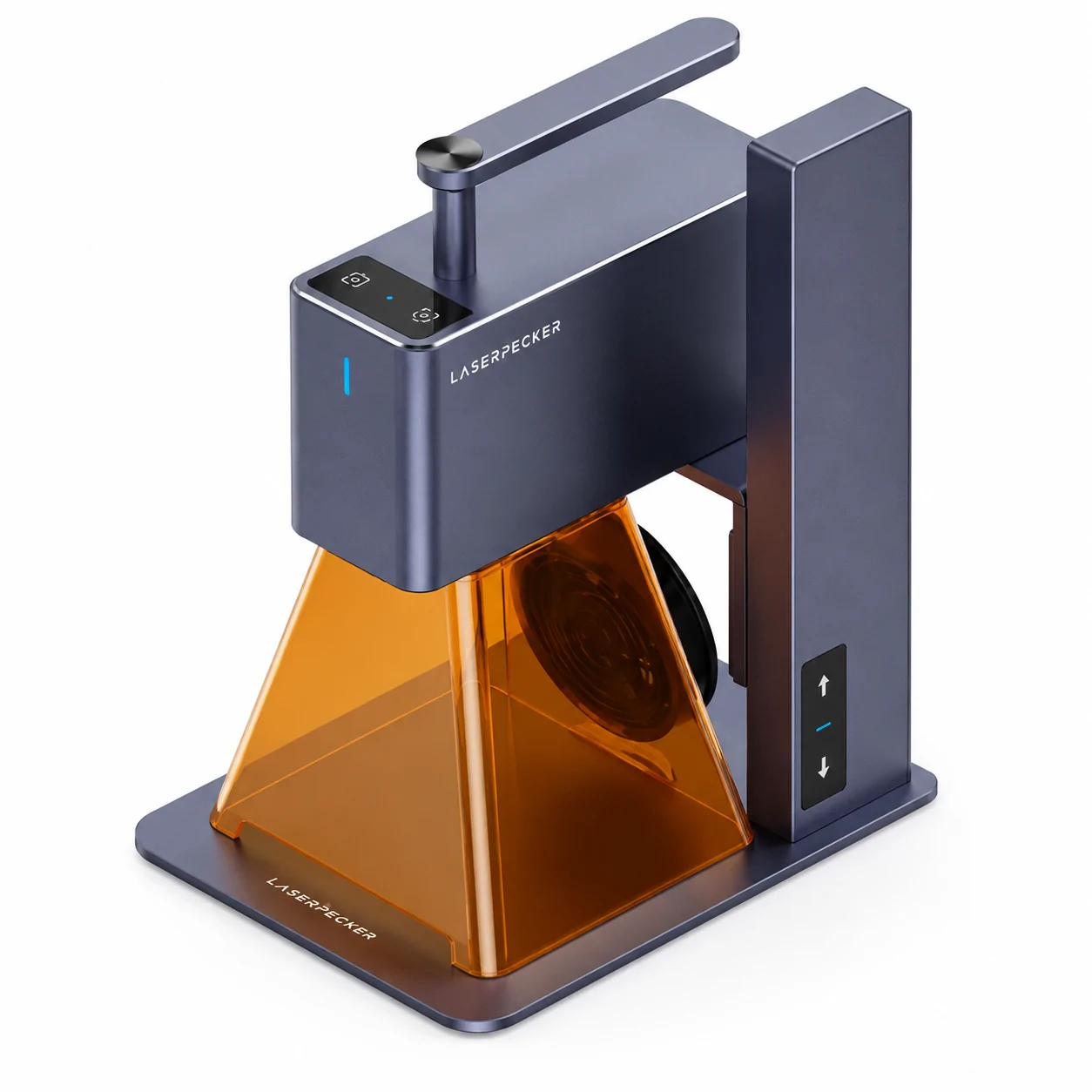 LaserPecker LP2 5W portable laser engraver with compact adjustable stand