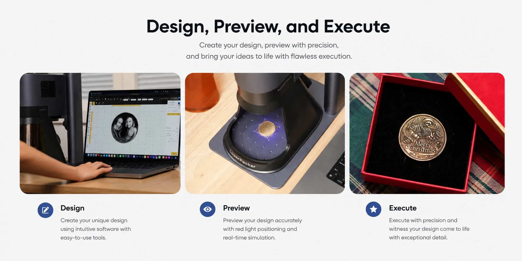 LaserPecker LP5 design preview and engraving workflow