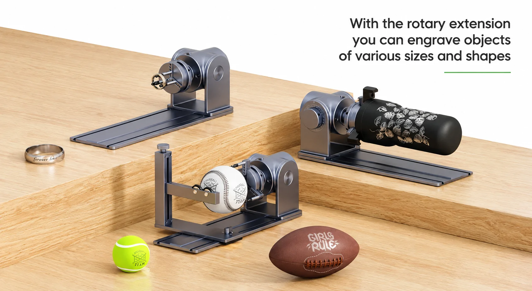 LaserPecker Rotary Extension for cylindrical and irregular objects