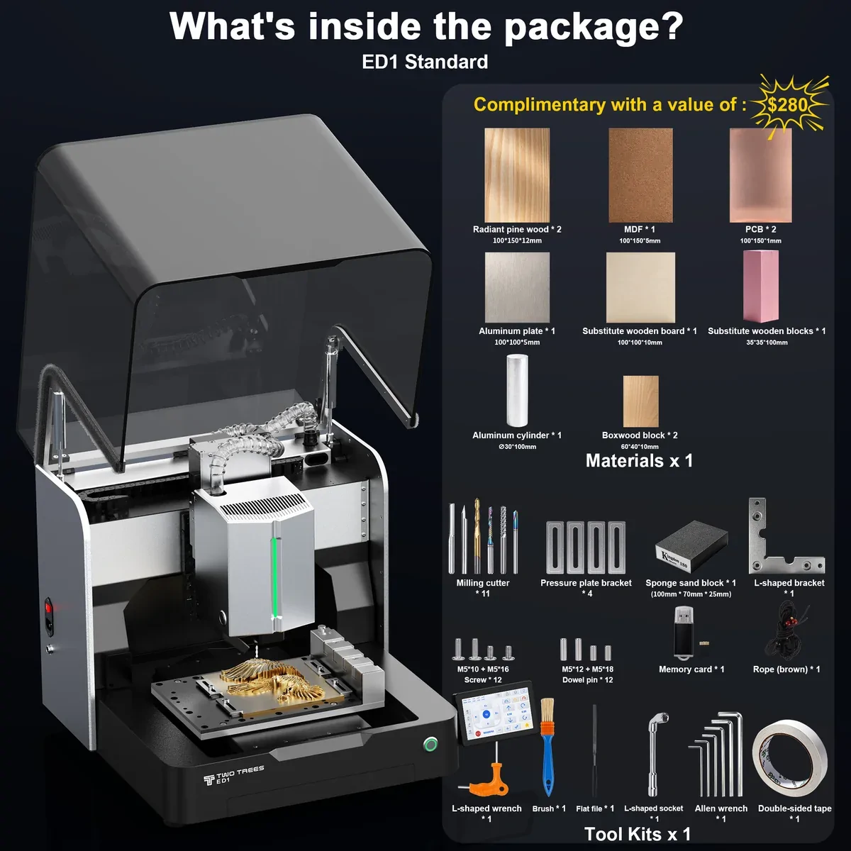 【Pre-sale】Twotrees ED1 Enclosed Desktop CNC Router Machine - Image 12