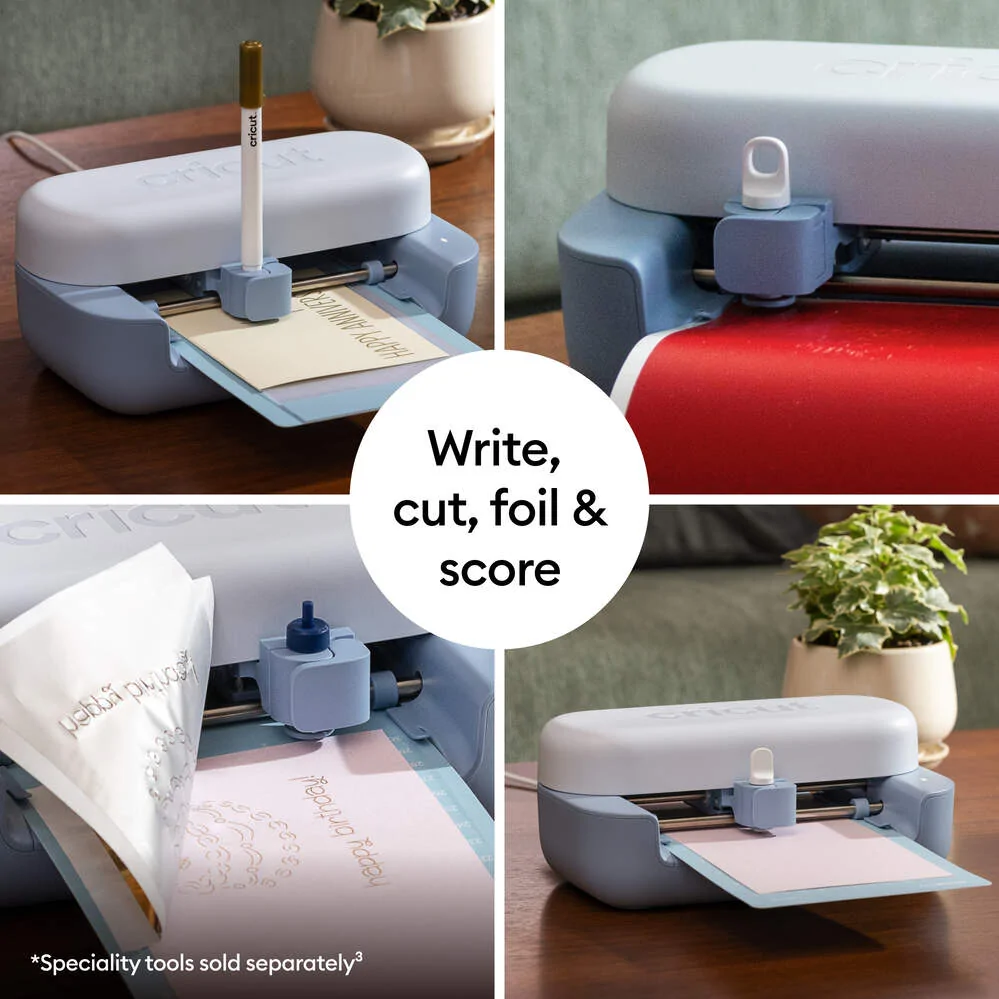 Cricut Joy 2 cutting machine showing write, cut, foil and score functions