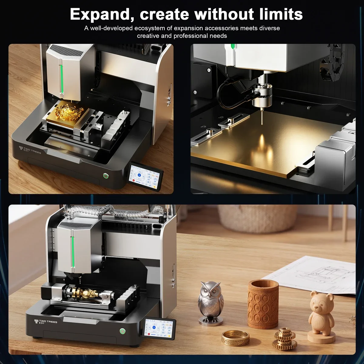 【Pre-sale】Twotrees ED1 Enclosed Desktop CNC Router Machine - Image 8